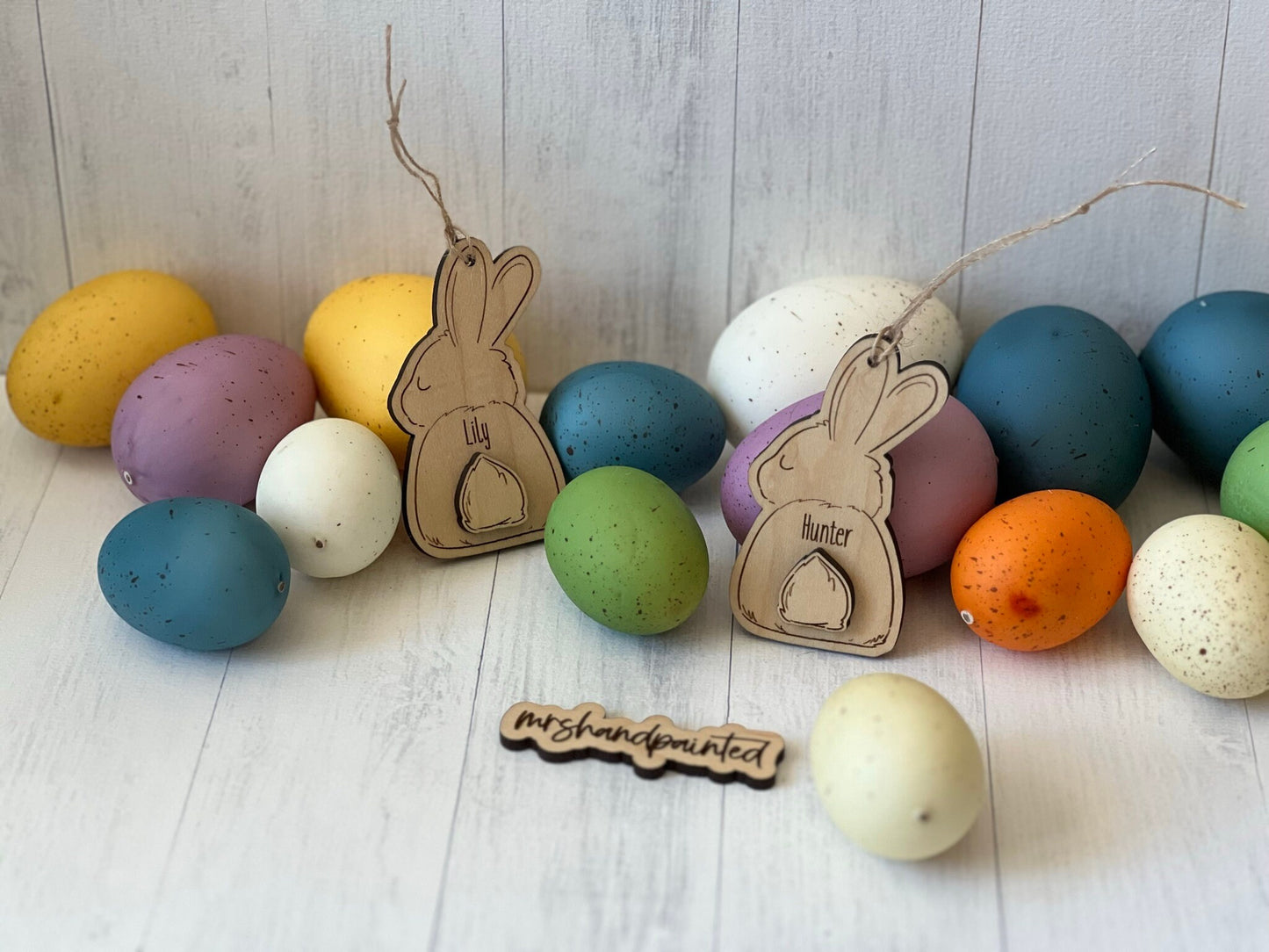 Personalized Easter Bunny Hanging Tag - Easter Basket Tag