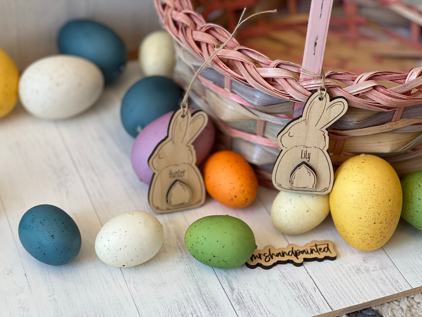 Personalized Easter Bunny Hanging Tag - Easter Basket Tag