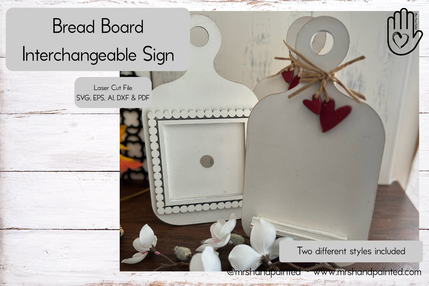 Laser Cut File - Bread Board Sign Tile Holder ~ Interchangeable Sign Backer - Digital Download