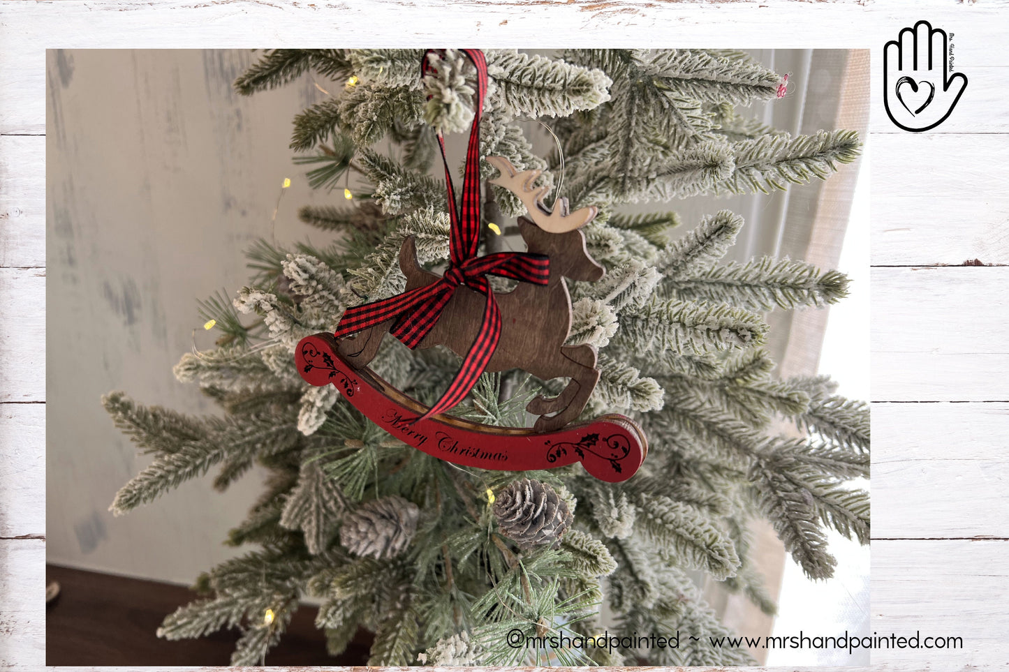 Digital Cut File - Laser Cut Rocking Reindeer Ornament