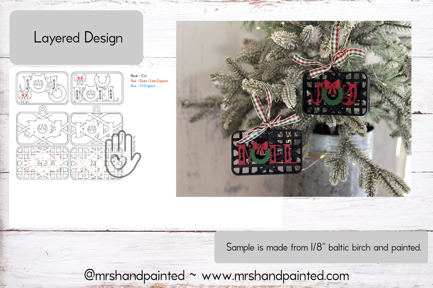 Digital Cut File - Laser Cut Faux Basket Ornament