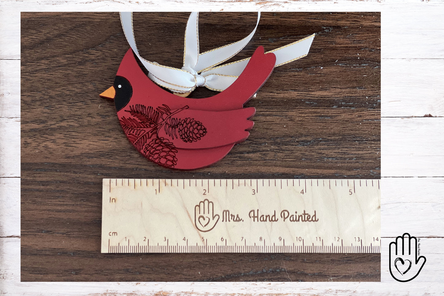 Digital Cut File - Laser Cut Ornament - Decorative Engraved Cardinal