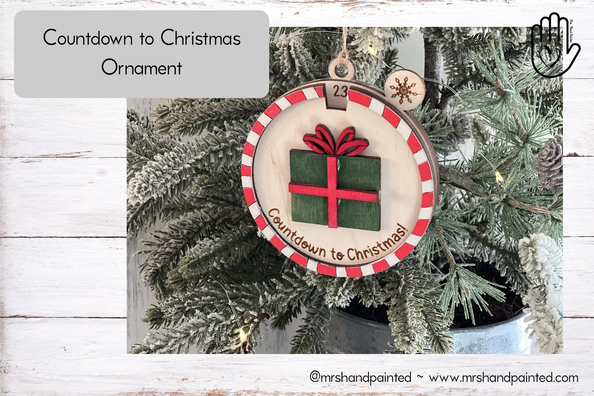 Countdown to Christmas Ornament - Laser Cut Wood