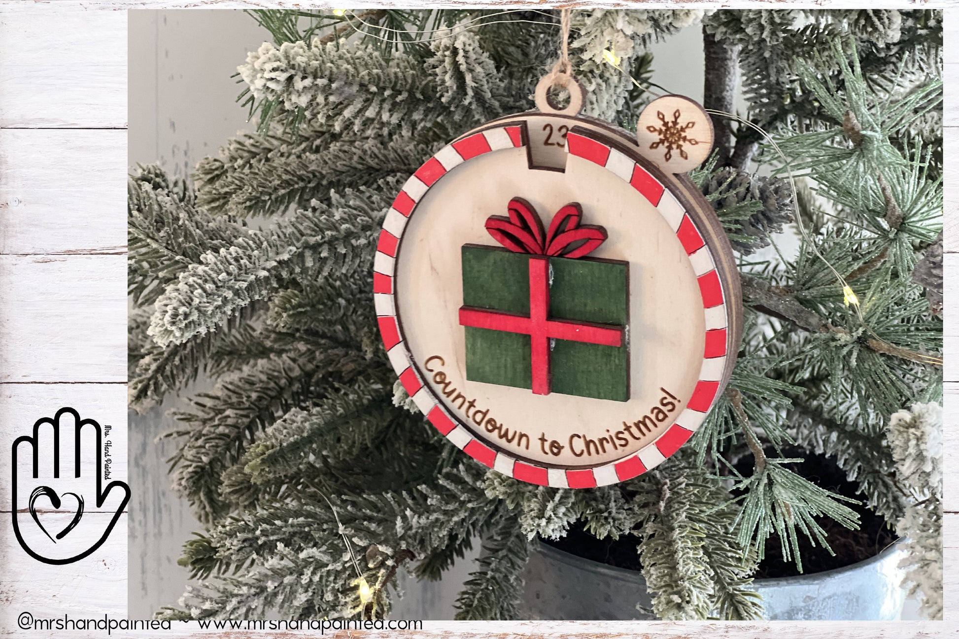 Countdown to Christmas Ornament - Laser Cut Wood