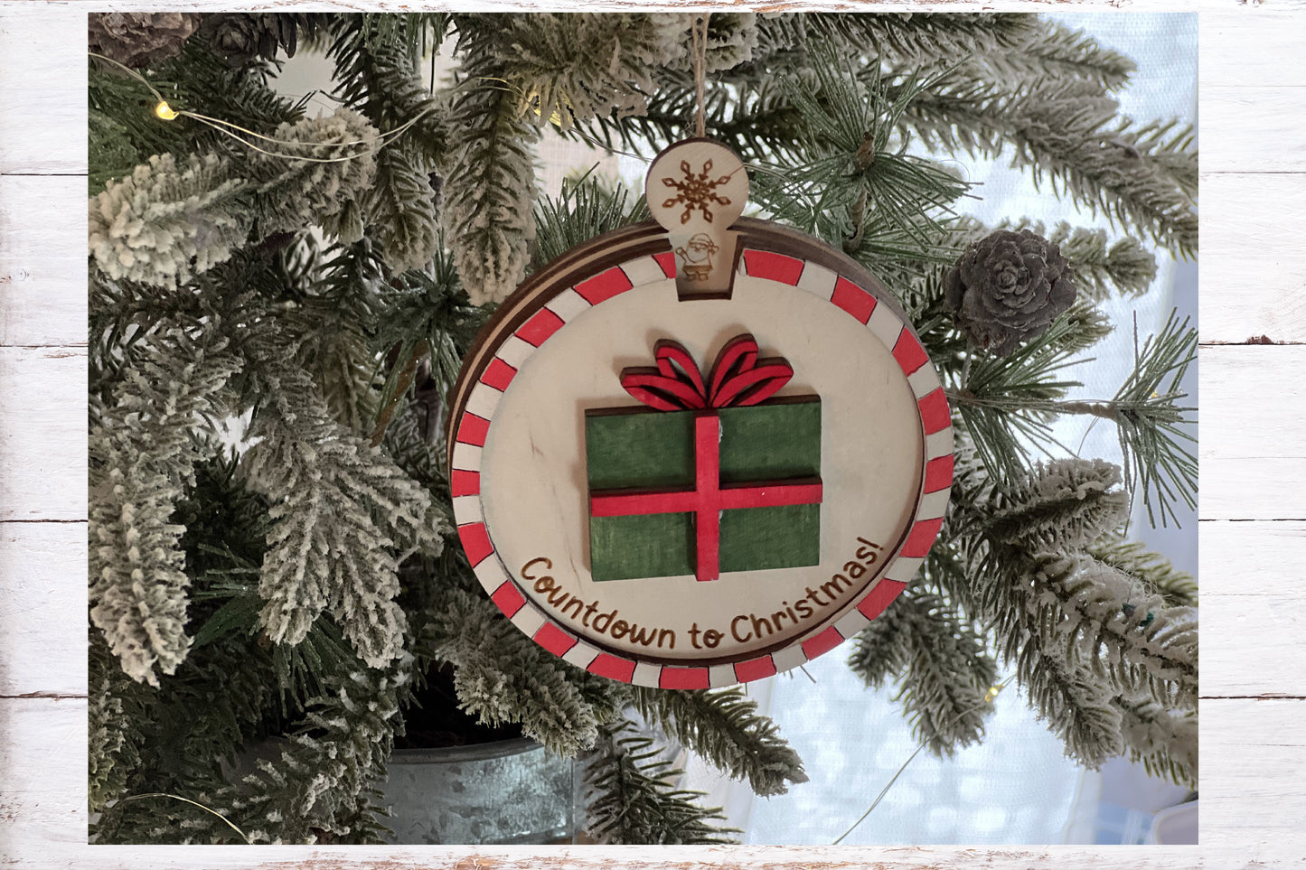 Digital Cut File - Laser Cut File - Countdown to Christmas Ornament