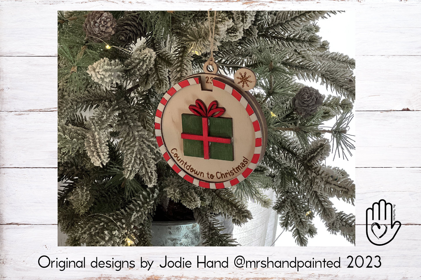 Digital Cut File - Laser Cut File - Countdown to Christmas Ornament