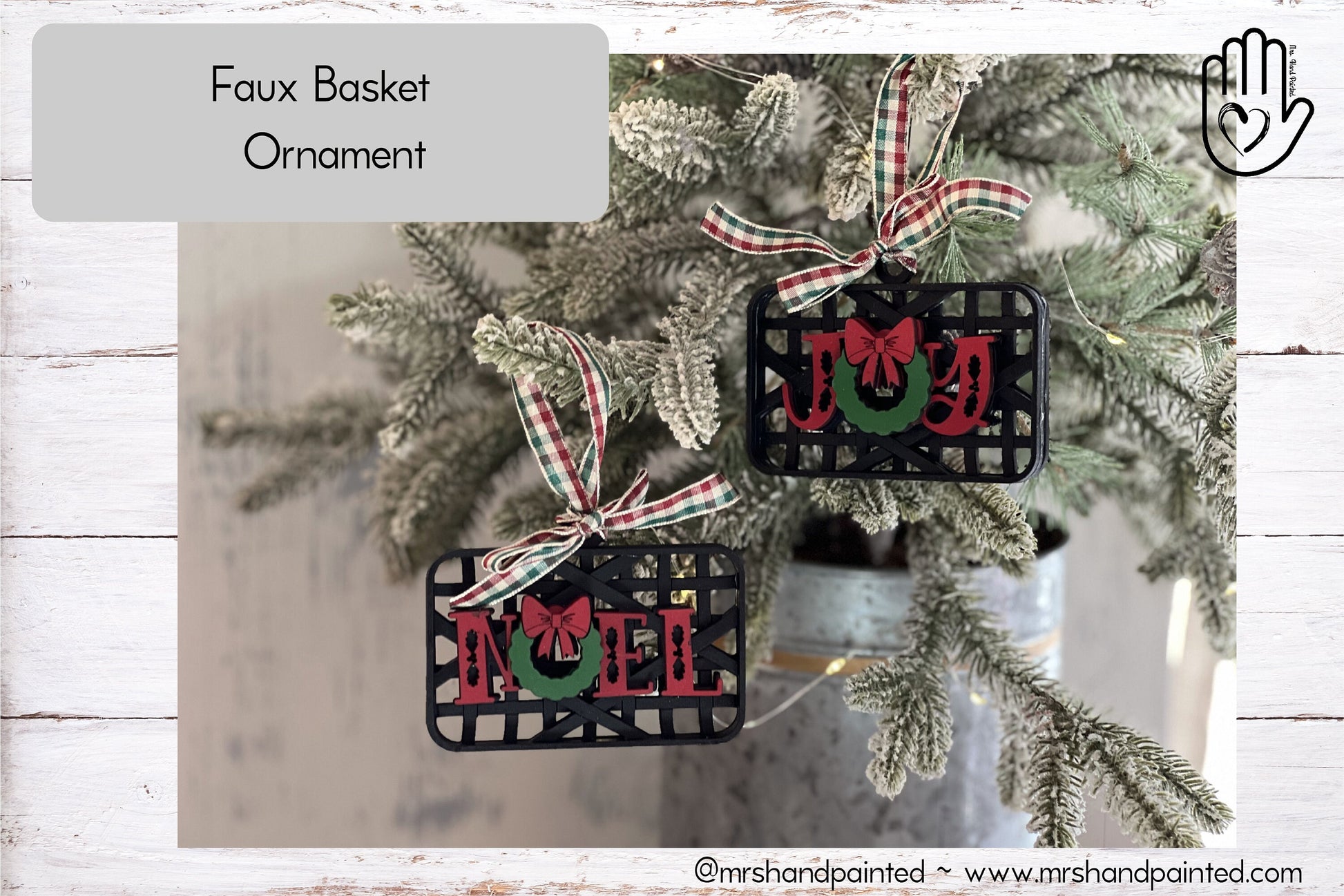 Faux Basket Christmas Ornament