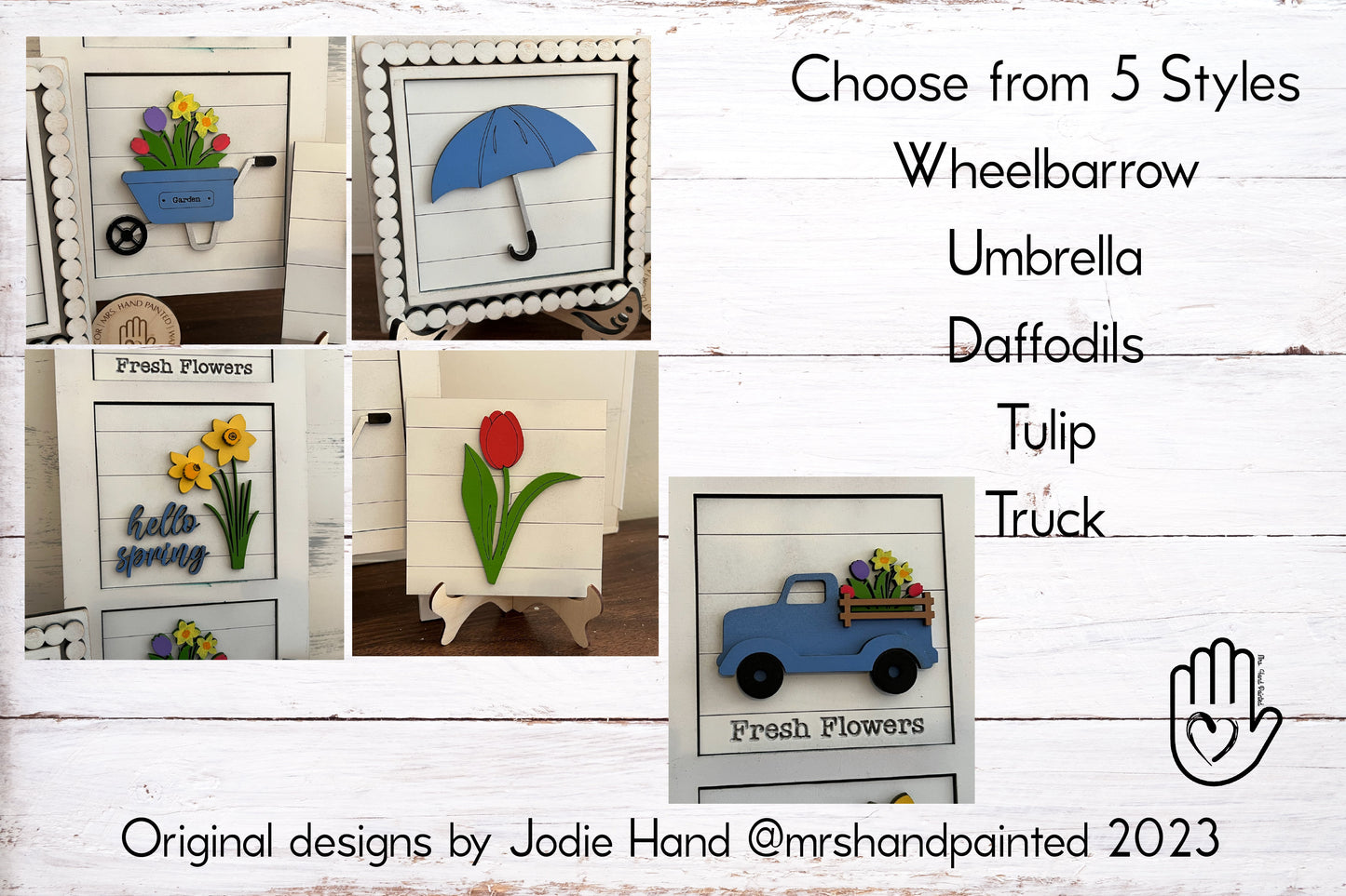 Spring Flowers Interchangeable Signs - Laser Cut Wood Painted