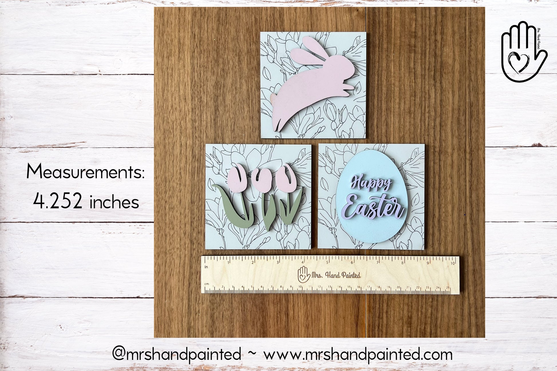 Boho Easter Interchangeable Signs - Laser Cut Wood Painted