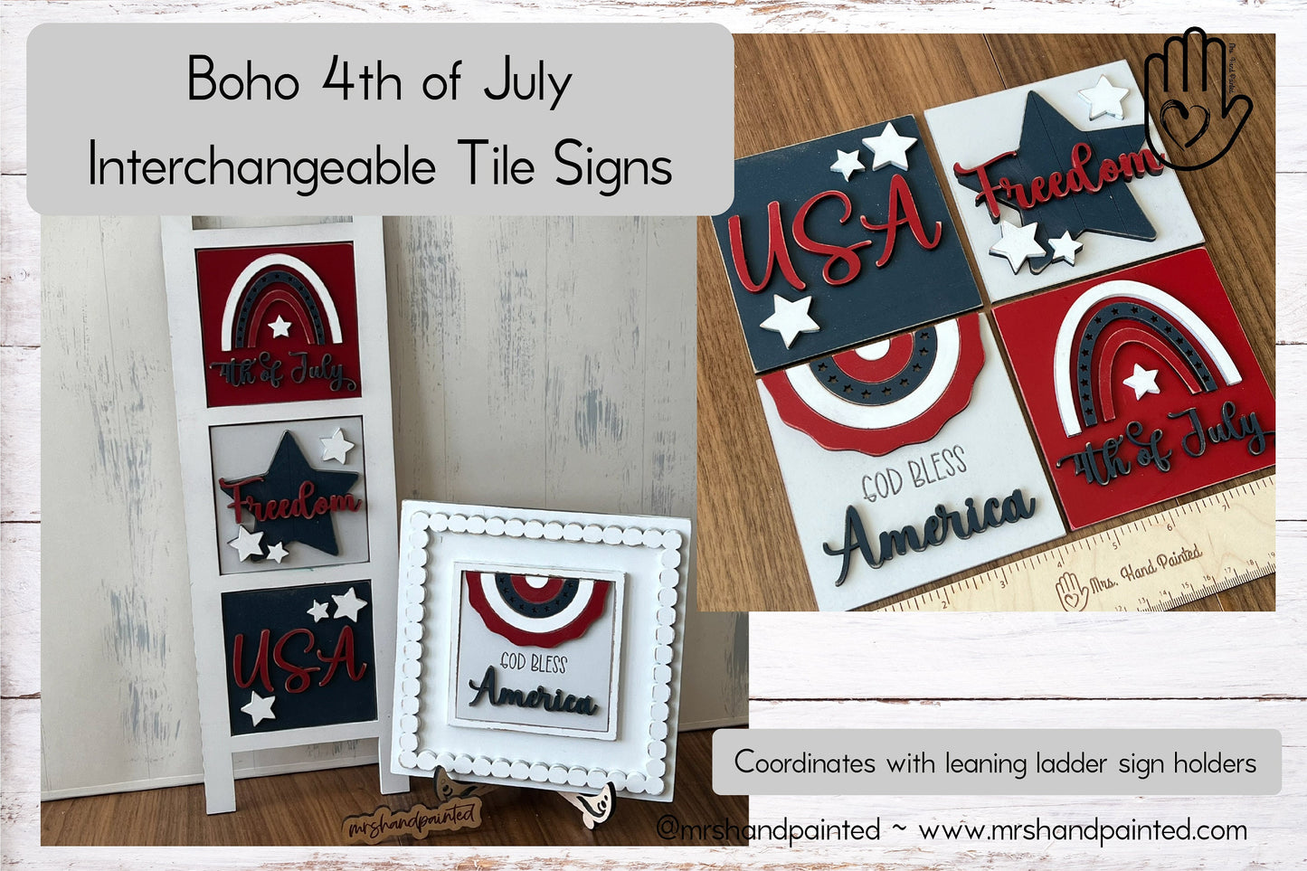 Boho 4th of July - Laser Cut Interchangeable Sign Tiles