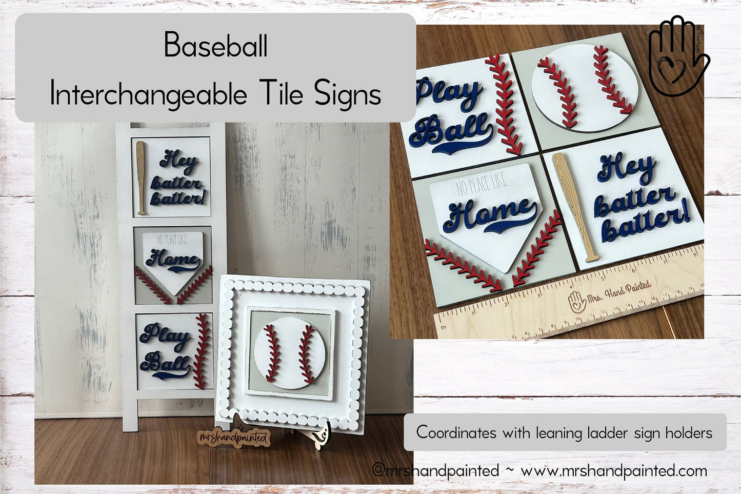 Digital Laser Cut File - Baseball Interchangeable Sign Tiles