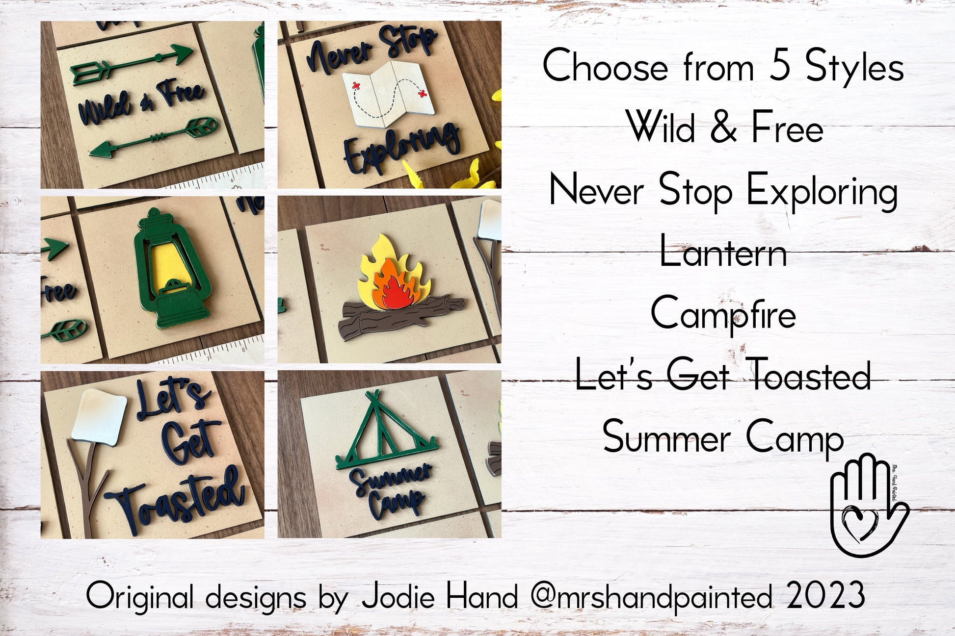 Summer Camp Interchangeable Signs - Laser Cut Wood Painted