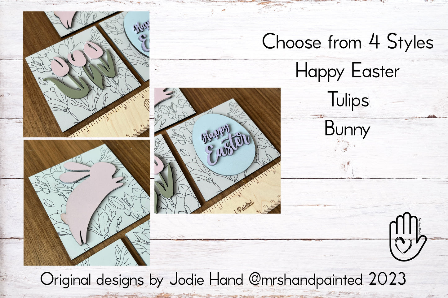 Boho Easter Interchangeable Signs - Laser Cut Wood Painted