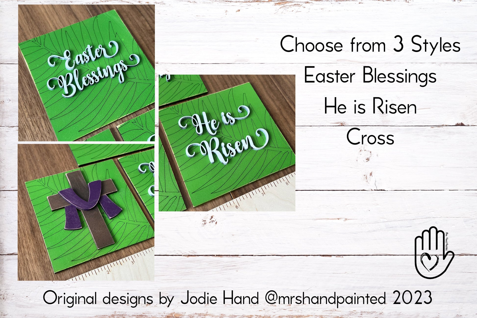 Easter Blessings Interchangeable Signs - Laser Cut Wood Painted