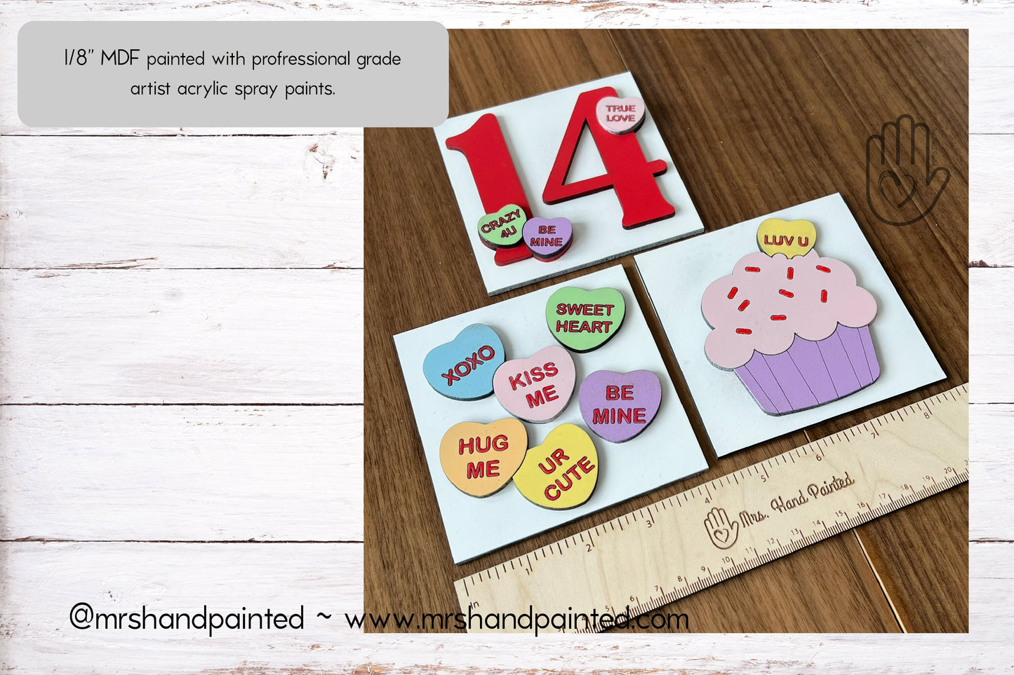 Digital Laser Cut File - Valentine Candy Hearts Interchangeable Sign Tiles