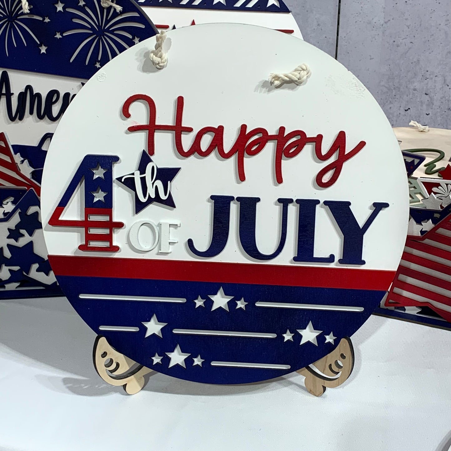 4th of July ~ America ~ Patriotic Door Hanger Signs