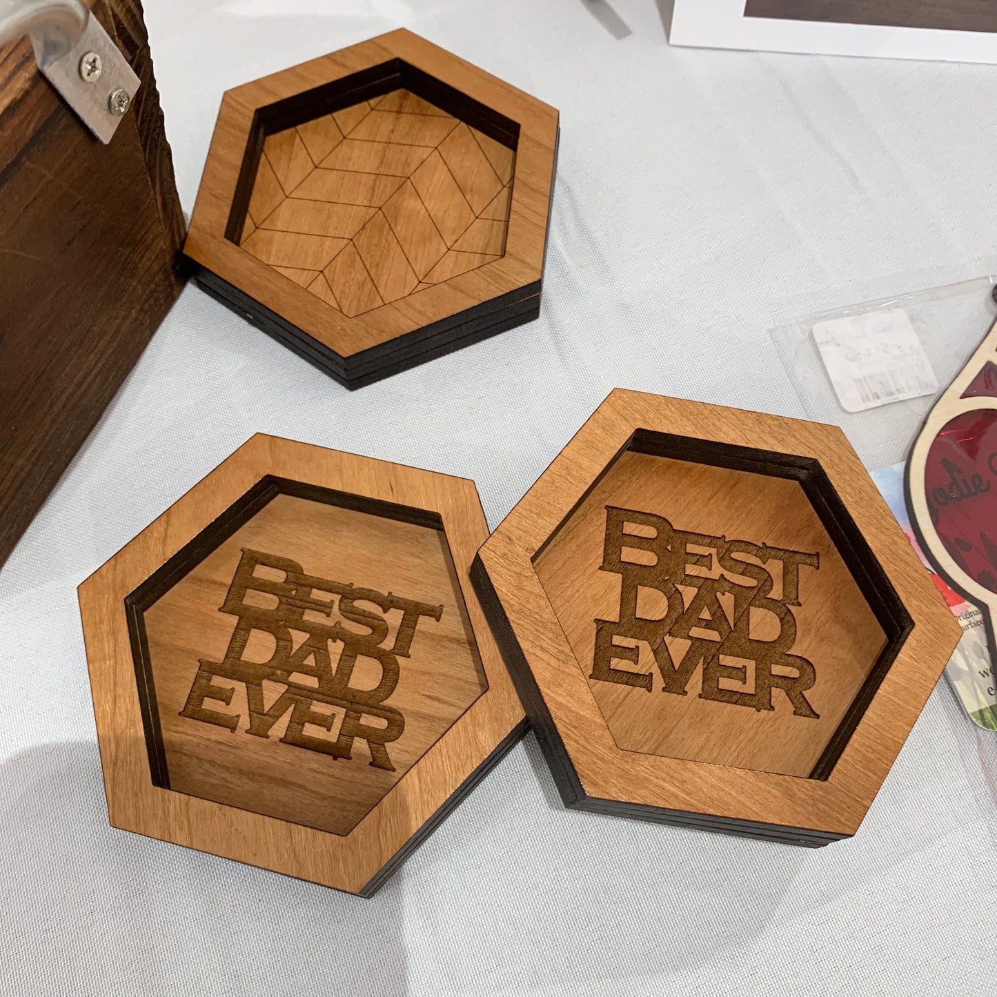 Decorative Engraved Wood Trays and Trinket Dishes