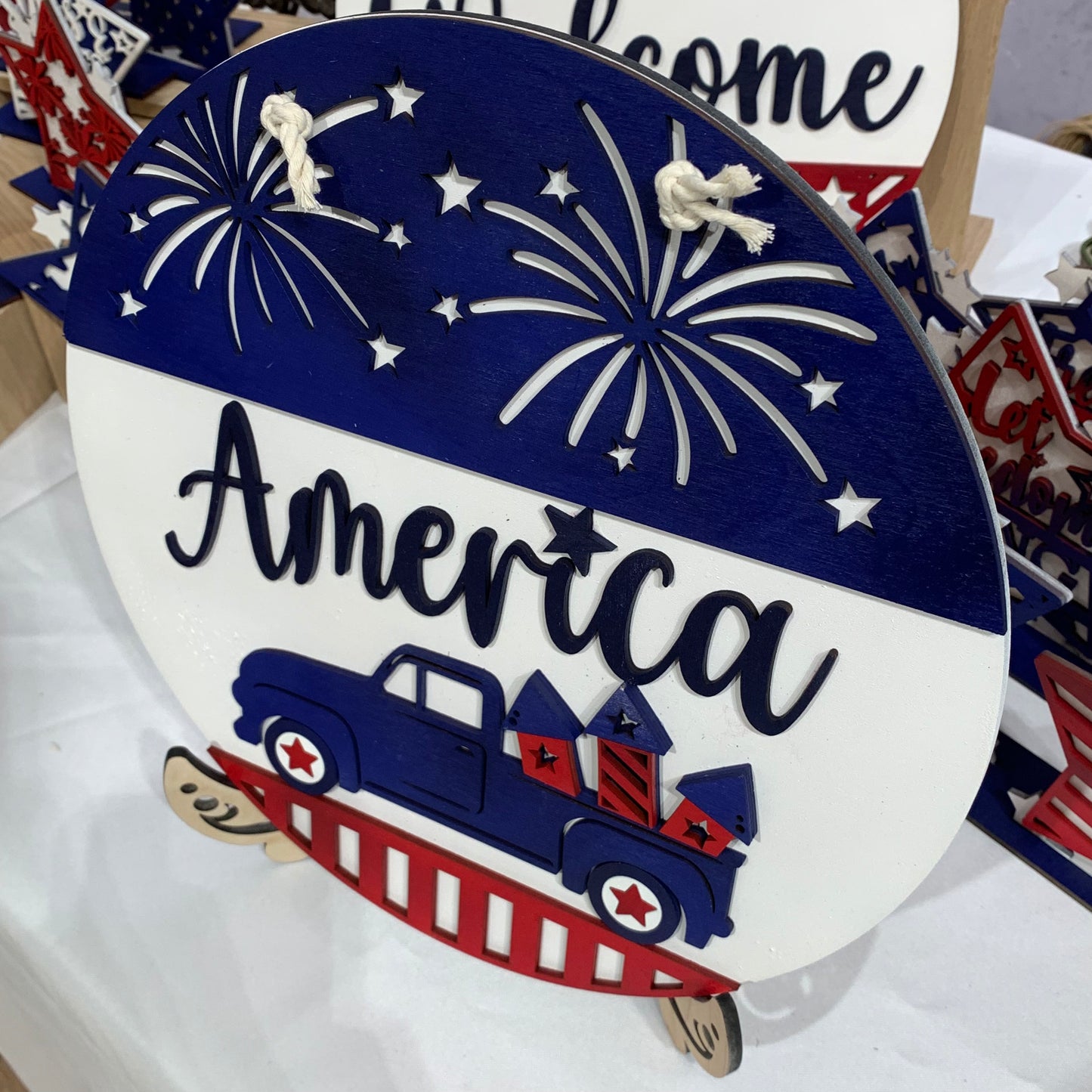 4th of July ~ America ~ Patriotic Door Hanger Signs