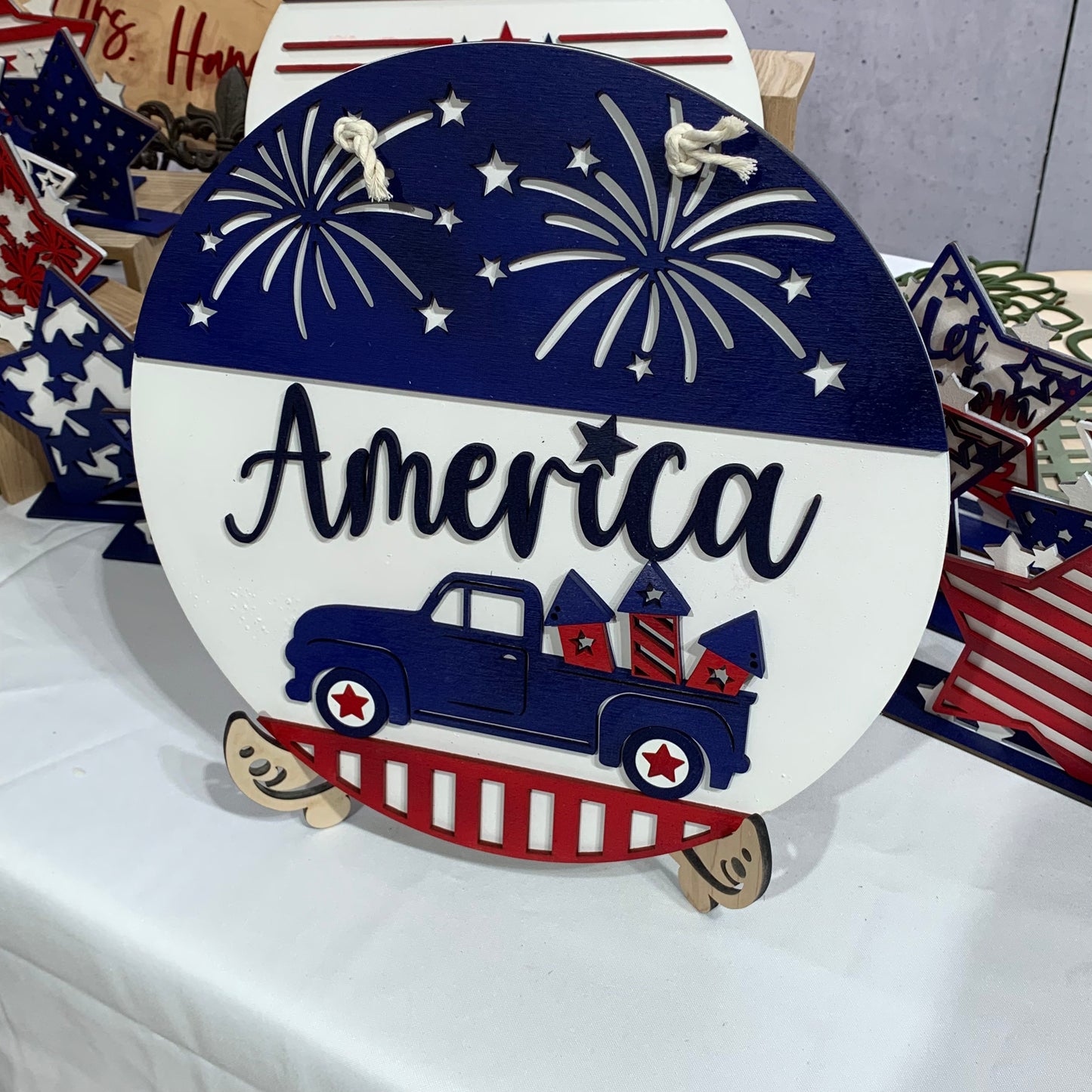 4th of July ~ America ~ Patriotic Door Hanger Signs